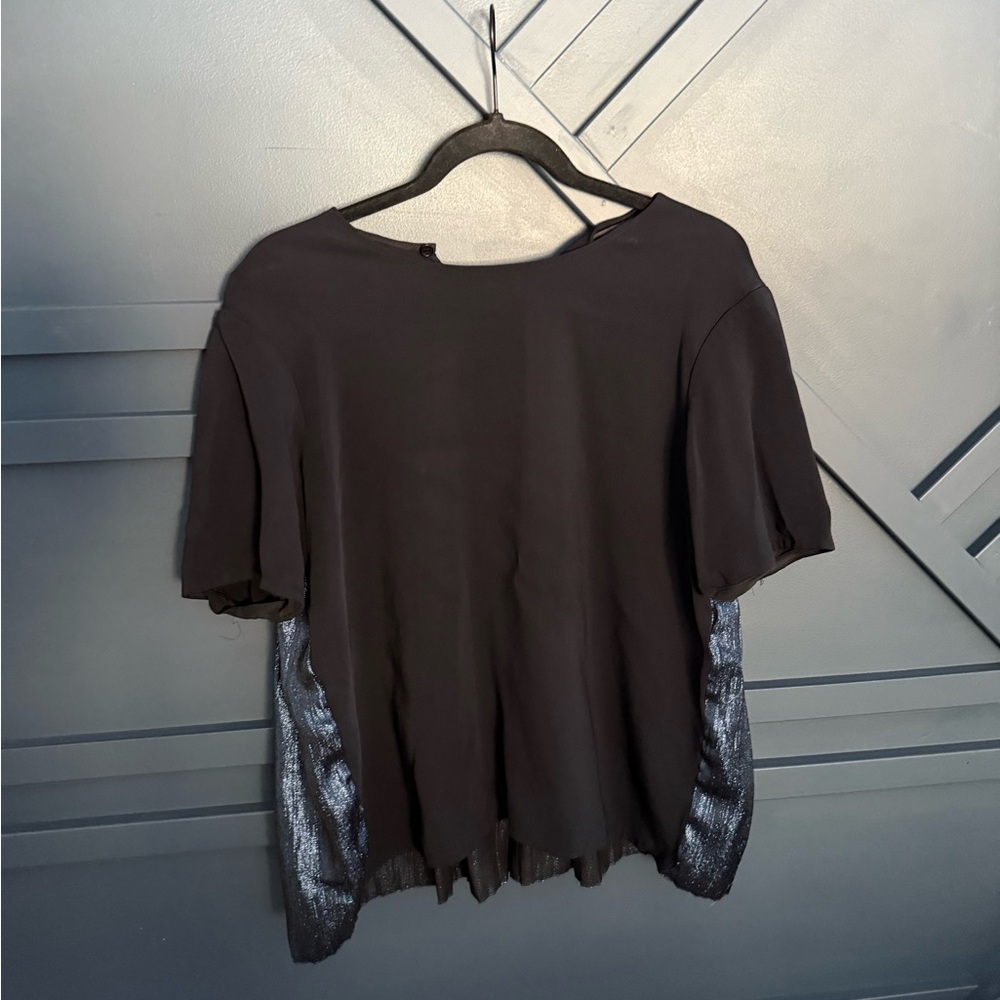 Markus Lupfer Black and Silver Short Sleeve Top